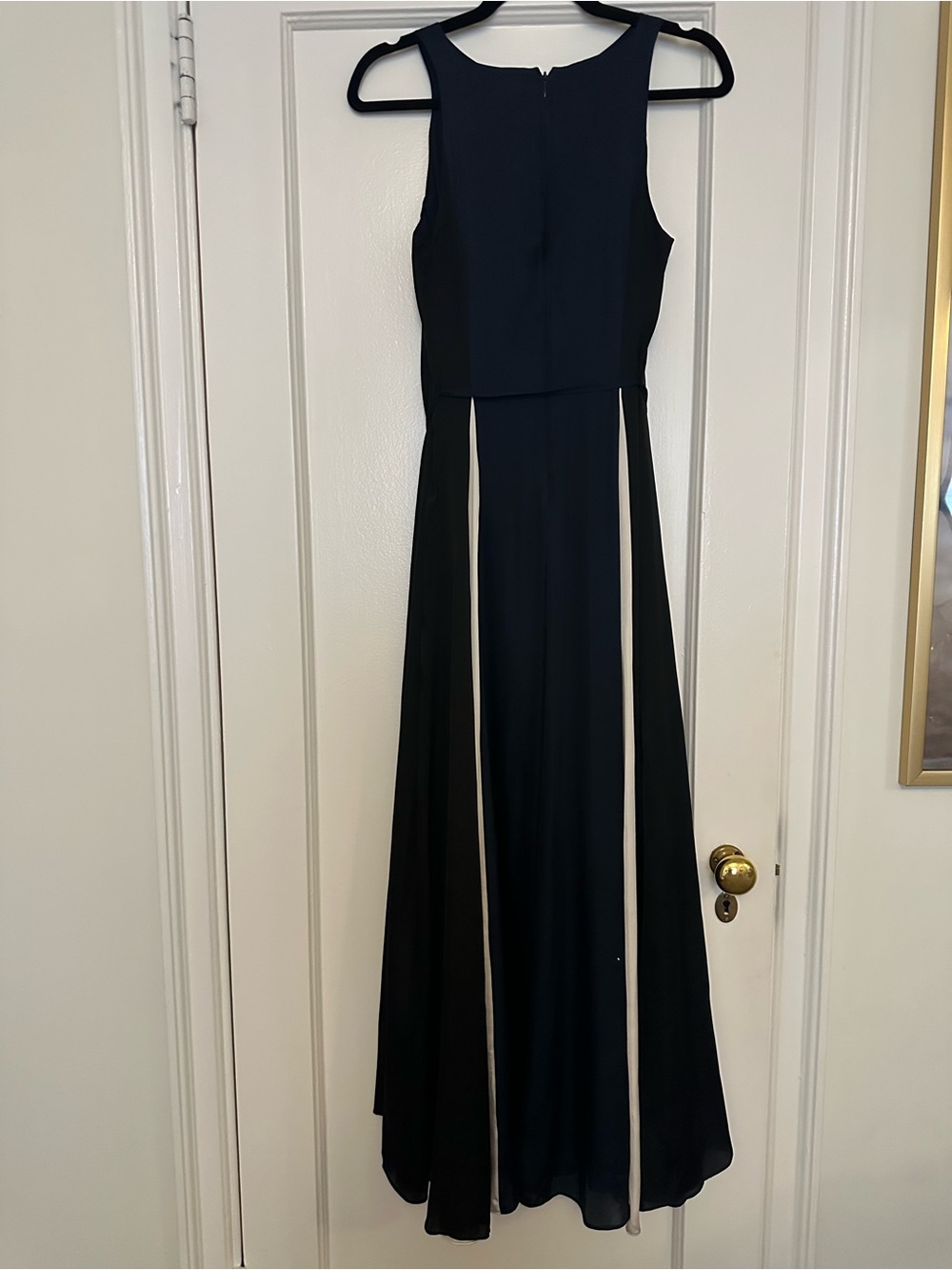 Banana Republic Navy and Cream Maxi Evening Dress - Picture 3 of 6